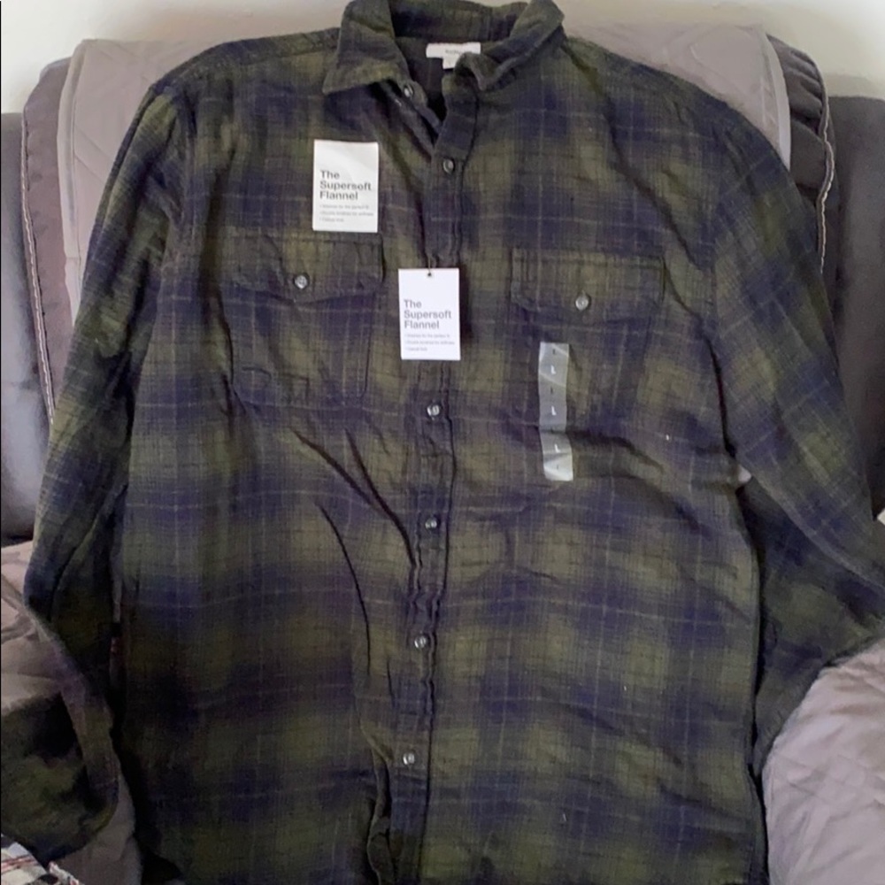 Brand new Sonoma flannel green and navy blue